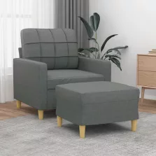   vidaXL sötétszürke szövet kanapéfotel lábtartóval 60 cm