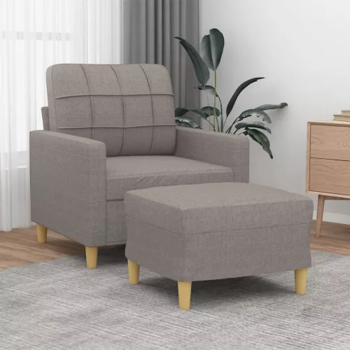 vidaXL tópszínű szövet kanapéfotel lábtartóval 60 cm