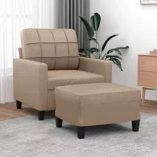   vidaXL kávészínű műbőr kanapéfotel lábtartóval 60 cm