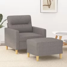 vidaXL tópszínű szövet kanapéfotel lábtartóval 60 cm