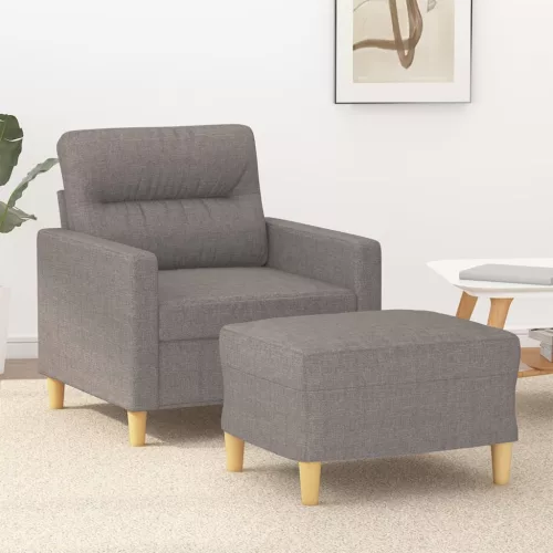 vidaXL tópszínű szövet kanapéfotel lábtartóval 60 cm