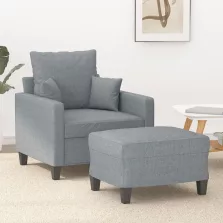   vidaXL világosszürke szövet kanapéfotel lábtartóval 60 cm