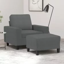   vidaXL sötétszürke szövet kanapéfotel lábtartóval 60 cm