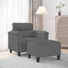   vidaXL sötétszürke mikroszálas szövet kanapéfotel lábtartóval 60 cm