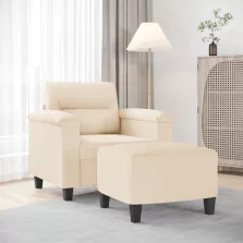  vidaXL bézs mikroszálas szövet kanapéfotel lábtartóval 60 cm