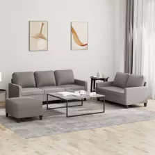   vidaXL 3 részes tópszínű szövet ülőgarnitúra párnákkal