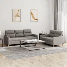   vidaXL 2 részes tópszínű szövet ülőgarnitúra párnákkal