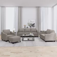   vidaXL 4 részes tópszínű szövet ülőgarnitúra párnákkal