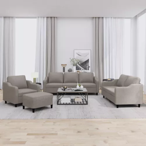 vidaXL 4 részes tópszínű szövet ülőgarnitúra párnákkal