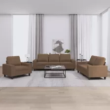 vidaXL 3 részes barna szövet ülőgarnitúra