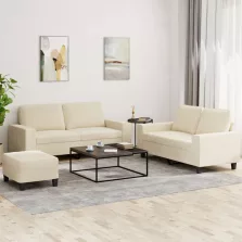 vidaXL 3 részes krémszínű szövet ülőgarnitúra