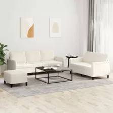 vidaXL 3 részes krém bársony ülőgarnitúra