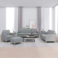   vidaXL 4 részes világosszürke szövet ülőgarnitúra párnákkal