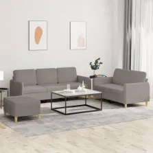   vidaXL 3 részes tópszínű szövet ülőgarnitúra párnákkal