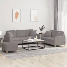   vidaXL 3 részes tópszínű mikroszálas szövet ülőgarnitúra párnával