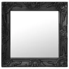 vidaXL fekete barokk stílusú fali tükör 50 x 50 cm