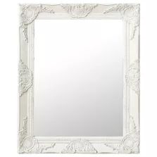 vidaXL fehér barokk stílusú fali tükör 50 x 60 cm