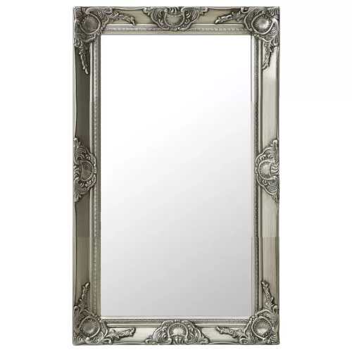 vidaXL ezüstszínű barokk stílusú fali tükör 50 x 80 cm