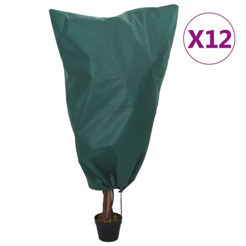 vidaXL 12 db növényvédő huzat zsinórral 70 g/m² 0,8 x 1,2 m