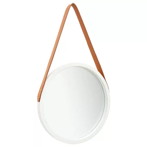 vidaXL fehér fali tükör pánttal 40 cm