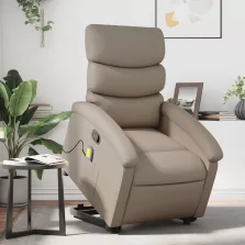   vidaXL cappuccino műbőr dönthető masszázs- és állófotel