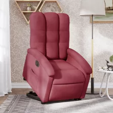  vidaXL elektromos felállást segítő bordó szövet dönthető fotel
