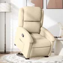   vidaXL krémszínű szövet felállást segítő dönthető fotel