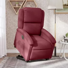   vidaXL elektromos felállást segítő bordó szövet dönthető fotel