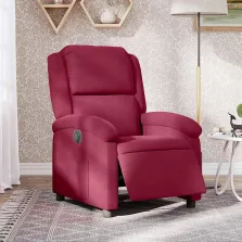 vidaXL bordó bársony elektromos dönthető fotel