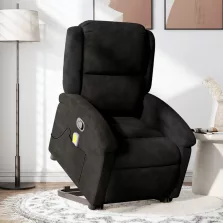   vidaXL fekete bársony felállást segítő dönthető masszázsfotel