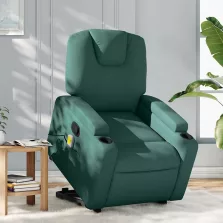   vidaXL sötétzöld szövet dönthető masszázs- és állófotel