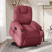   vidaXL elektromos felállást segítő bordó szövet dönthető fotel