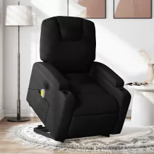   vidaXL fekete szövet dönthető elektromos álló masszázsfotel
