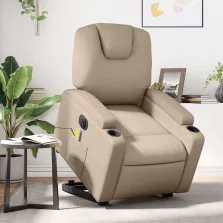   vidaXL elektromos cappuccino műbőr felállást segítő masszázsfotel