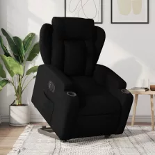   vidaXL elektromos felállást segítő fekete szövet dönthető fotel