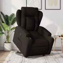  vidaXL elektromos felállást segítő sötétbarna szövet dönthető fotel