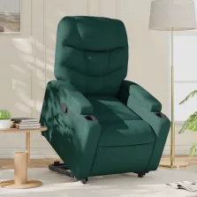  vidaXL sötétzöld szövet felállást segítő dönthető fotel