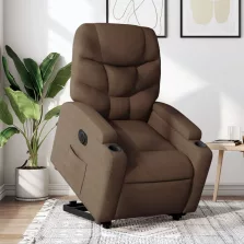   vidaXL elektromos felállást segítő barna szövet dönthető fotel