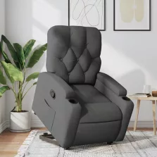   vidaXL sötétszürke szövet felállást segítő dönthető fotel
