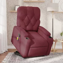 vidaXL bordó szövet dönthető masszázs- és állófotel