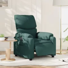 vidaXL sötétzöld szövet elektromos dönthető fotel