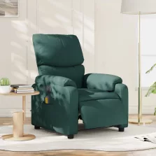   vidaXL sötétzöld szövet elektromos dönthető masszázsfotel