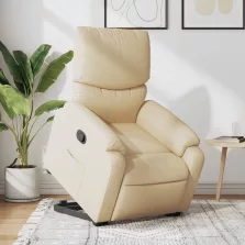   vidaXL krémszínű szövet felállást segítő dönthető fotel