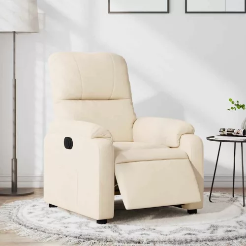 vidaXL bézs mikroszálas szövet elektromos dönthető fotel
