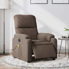   vidaXL barna mikroszálas szövet elektromos dönthető masszázsfotel