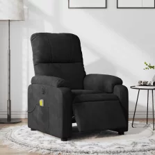   vidaXL fekete mikroszálas szövet elektromos dönthető masszázsfotel