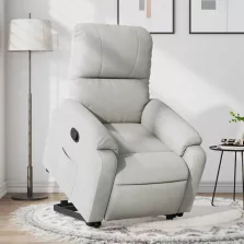   vidaXL világosszürke mikroszálas szövet felállást segítő fotel