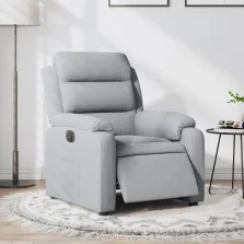 vidaXL világosszürke szövet elektromos dönthető fotel