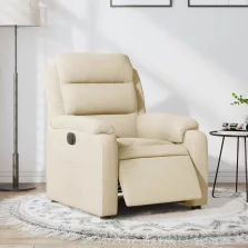 vidaXL krémszínű szövet elektromos dönthető fotel