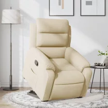   vidaXL krémszínű szövet felállást segítő dönthető fotel